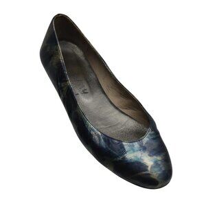 FS/NY Womens Blue Tie Dye Leather Ballet Flats Size 9